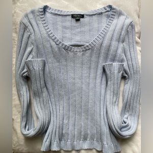 Baby blue open back sweater that has never been worn!
